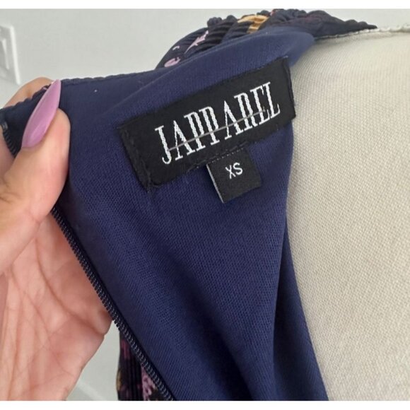 JAPPAREL Purple Floral Barrel Sleeve Midi Dress Size XS - Picture 7 of 7